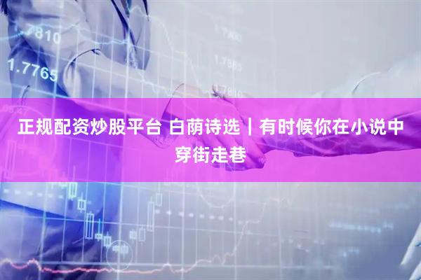 正规配资炒股平台 白荫诗选｜有时候你在小说中穿街走巷