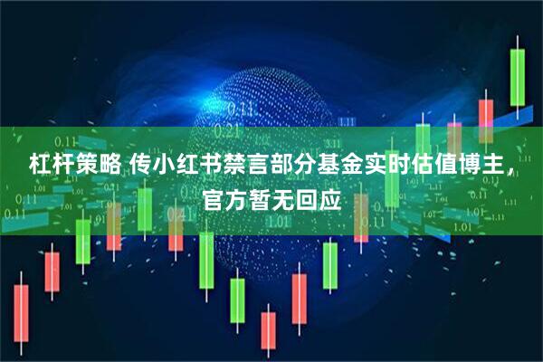 杠杆策略 传小红书禁言部分基金实时估值博主，官方暂无回应